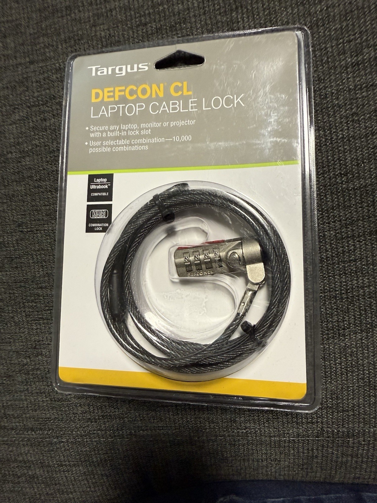 Targus Defcon CL Laptop Combination Cable Lock PA410U