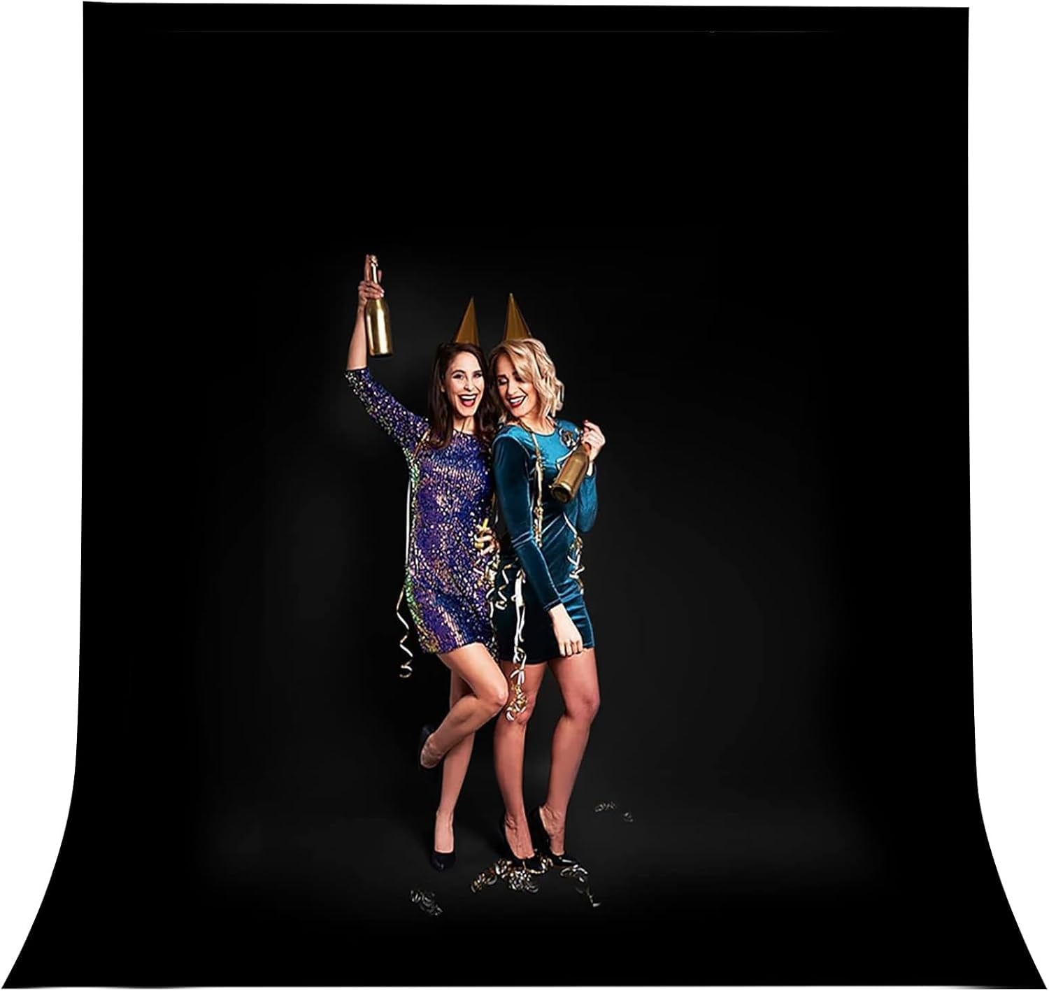 Cpliris 10X20Ft Black Backdrop For Photography Dual-Size Dual-Pocket Design