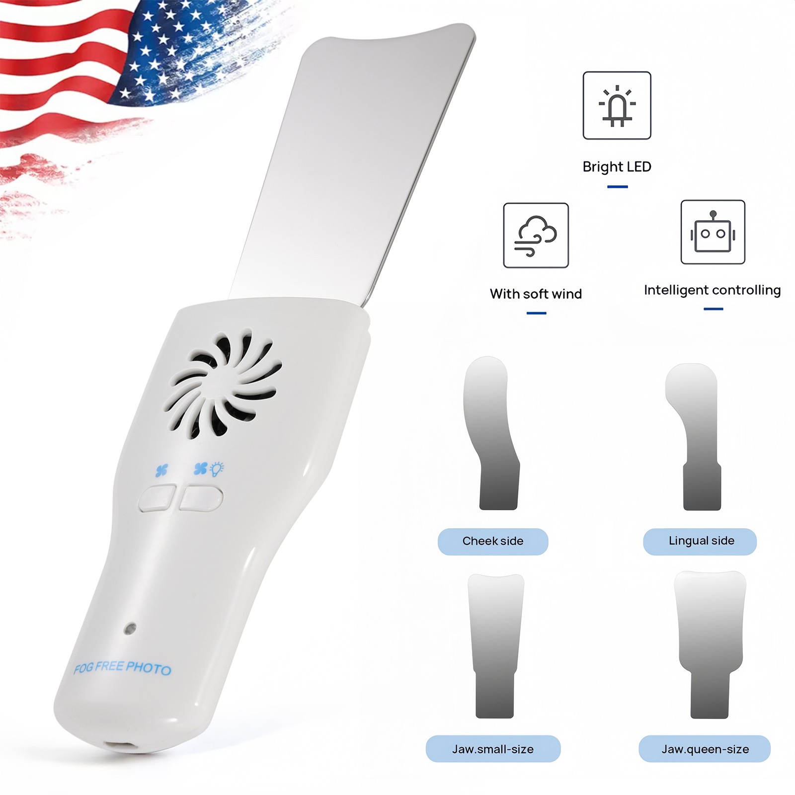 Dental Ortho Stainless Steel Reflector Anti Fog Free LED Intraoral Photo Mirror