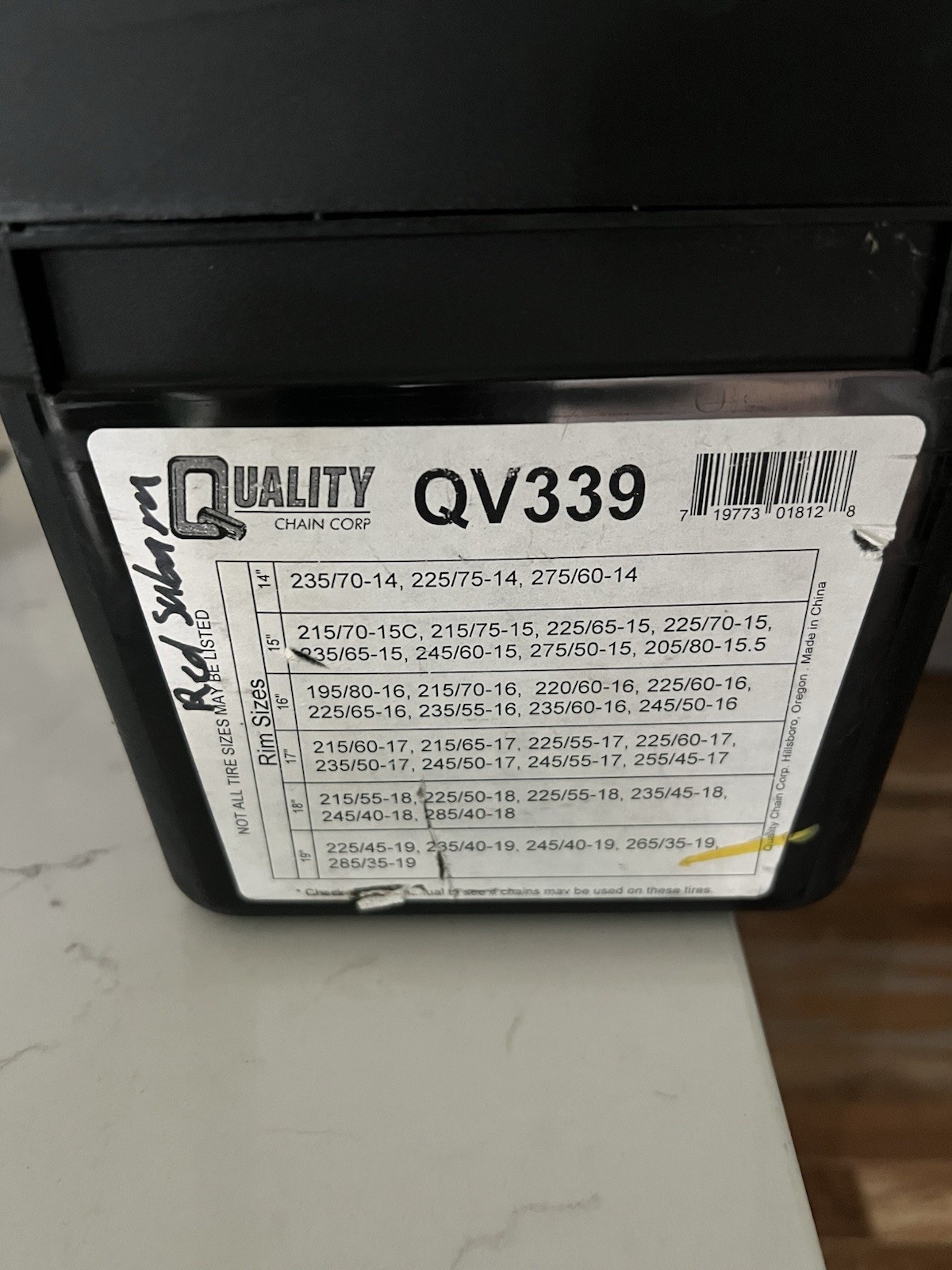 Quality Chain QV339 Volt Cable Tire Chains Snow Traction Passenger Vehicle Car