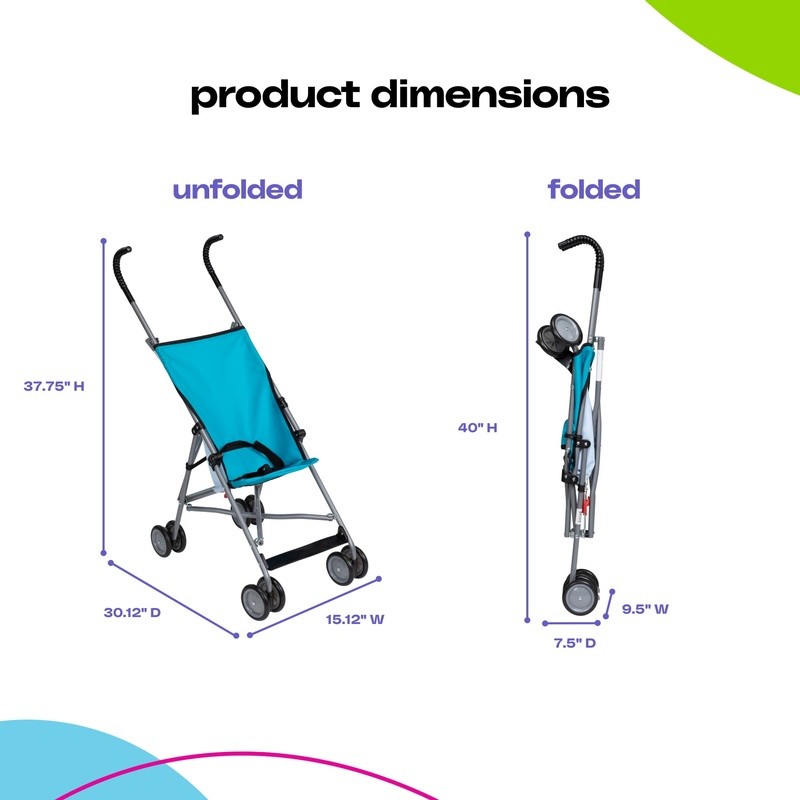 Comfort Height Umbrella Stroller Lightweight Compact Fold Travel Kid Stroller US