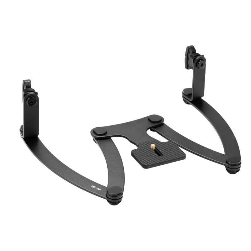 MFDB Adjustable Angle Double Head Flash Bracket for MF12-DK1 Flash Light Black