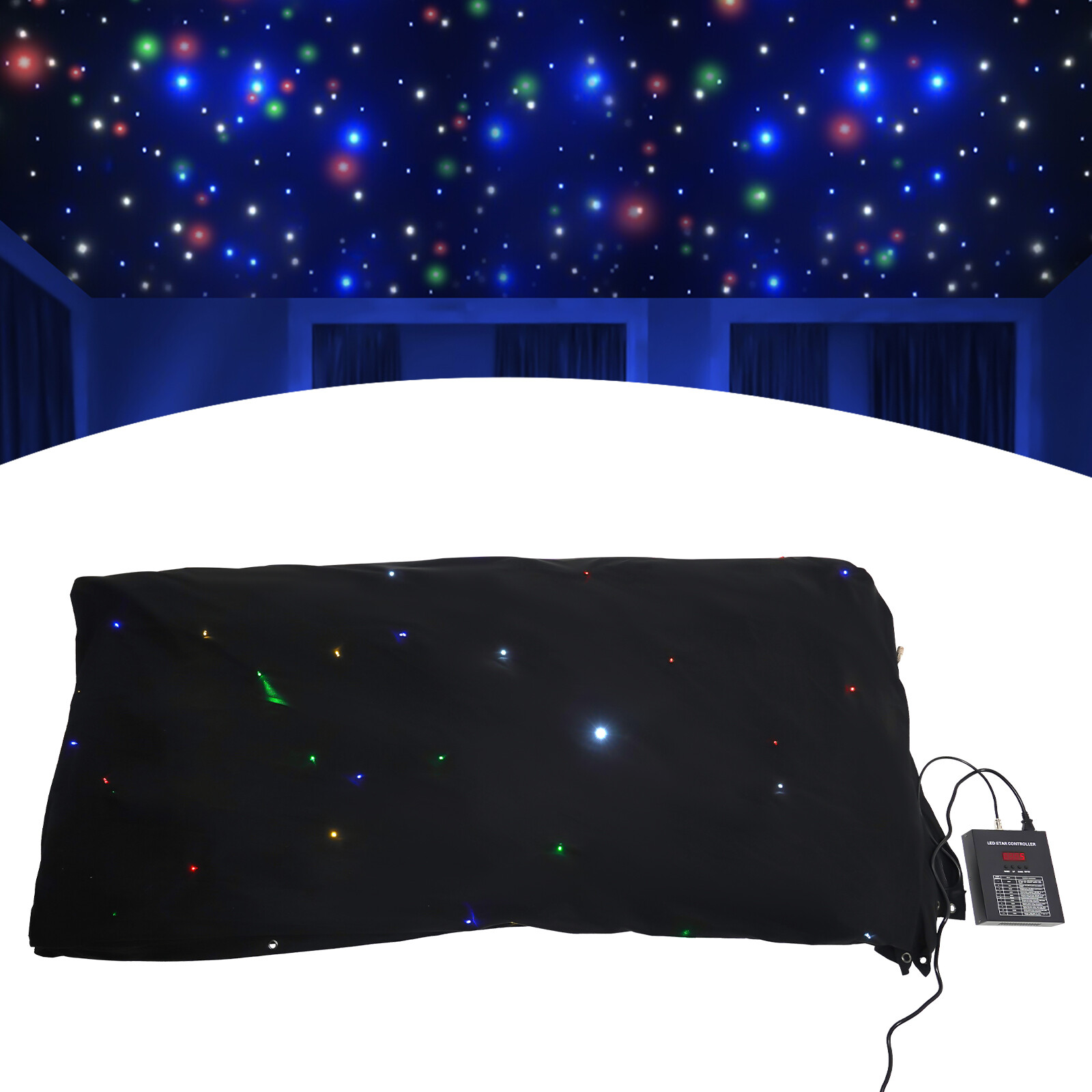 LED Stage Backdrop Star Light Curtain Backdrops Galaxy Starry Background 4mx4m