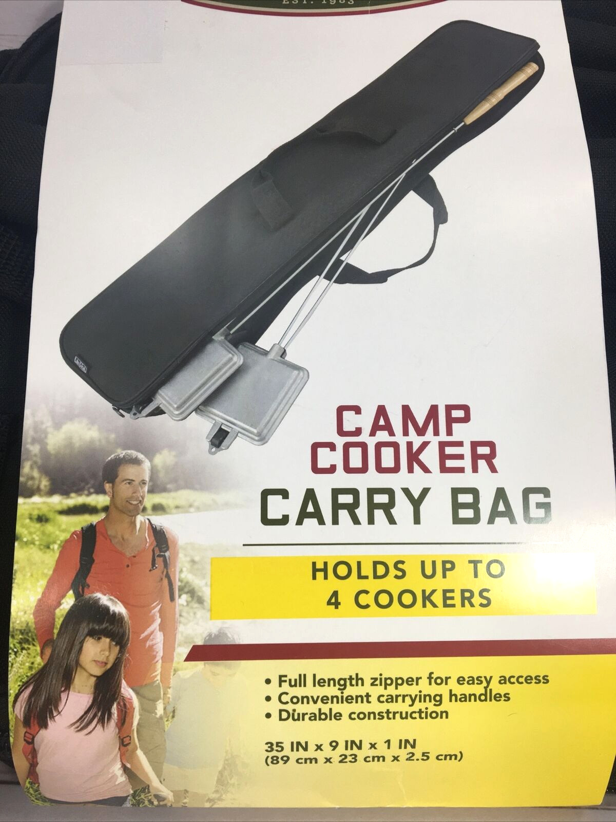 Lake & Trail Camp Cooker Carry Bag 35x9x1 Holds 4 Cookers Full Length Zipper