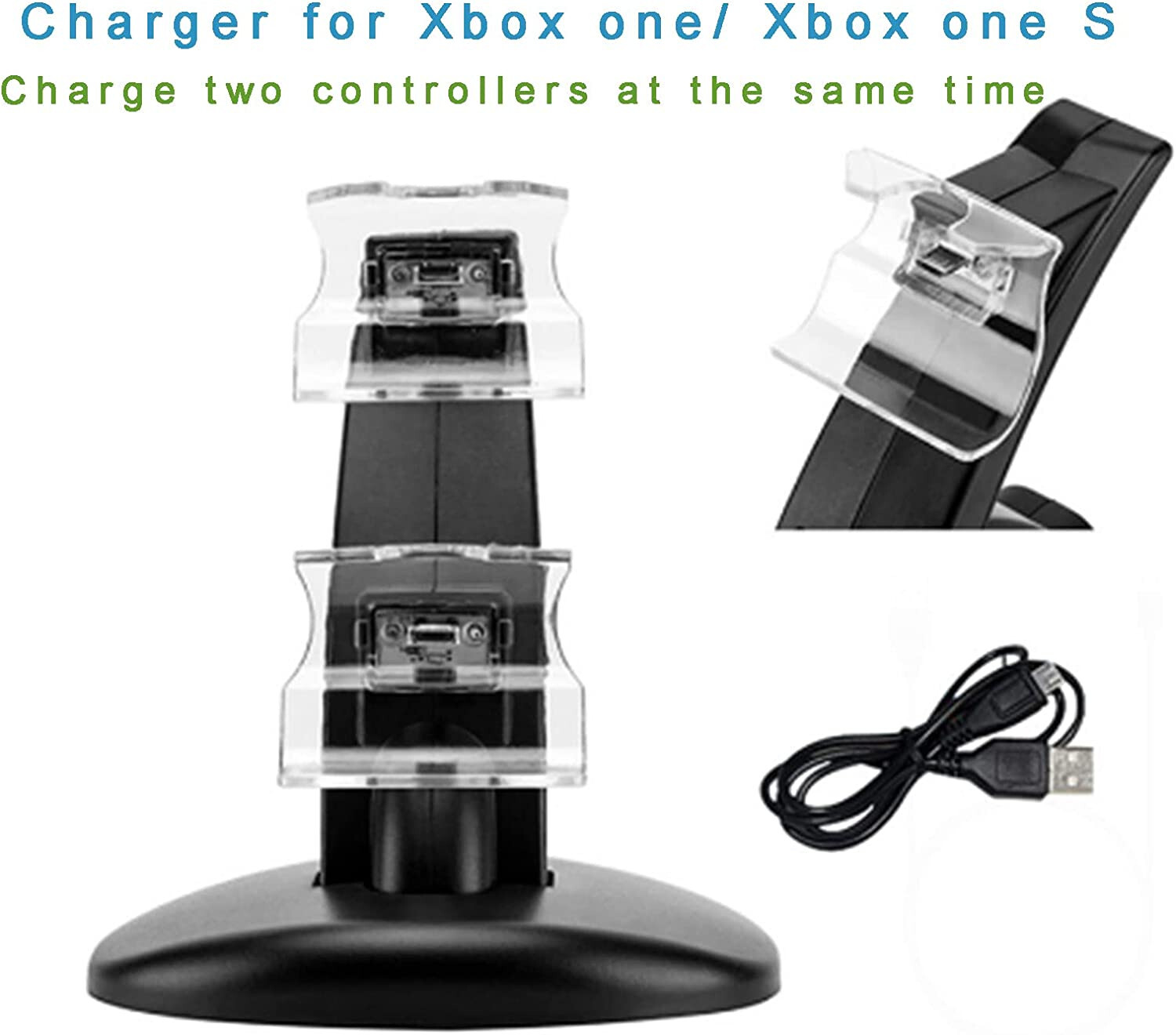 Dual Charging Dock for Microsoft Xbox One / One S Controller Charging Stand
