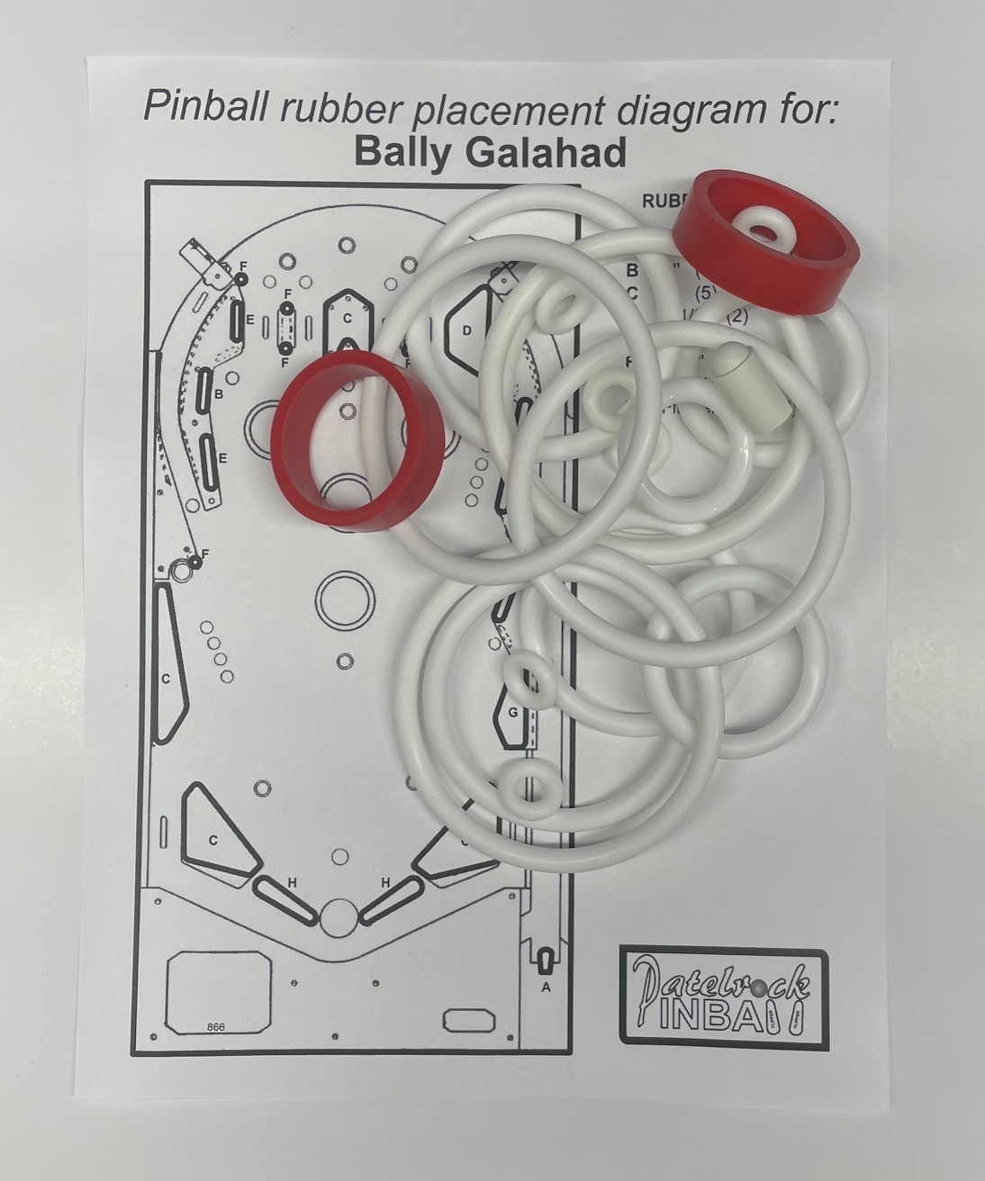 1970 Bally Galahad Pinball Machine Rubber Ring Kit