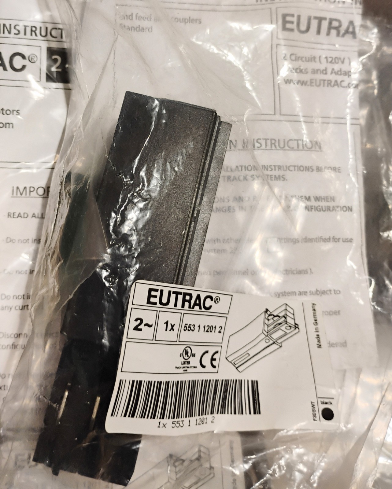 Eutrac 553-1-1201-2 Coupler Black