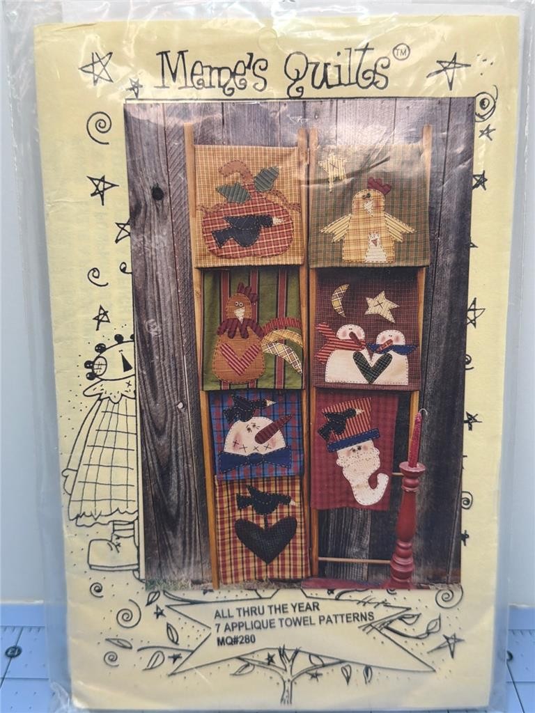 MEME'S QUILTS Towel Patterns - ALL THROUGH THE YEAR - Seasonal Patterns