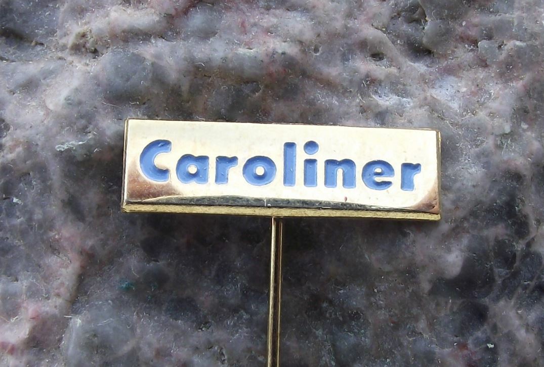 Antique Caroliner Girls Name Engineering Company Advertising Pin Badge