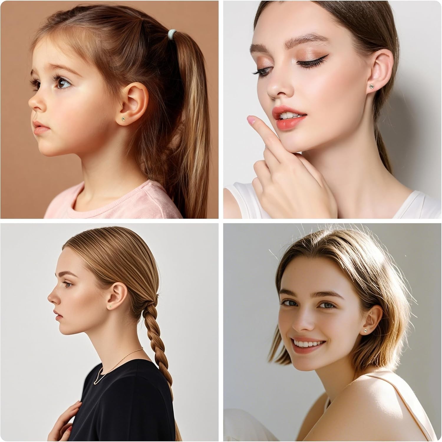 4pcs Ear Piercing Kit, Disposable Piercing Kit, Easy And Safe Ear Piercing Gu...