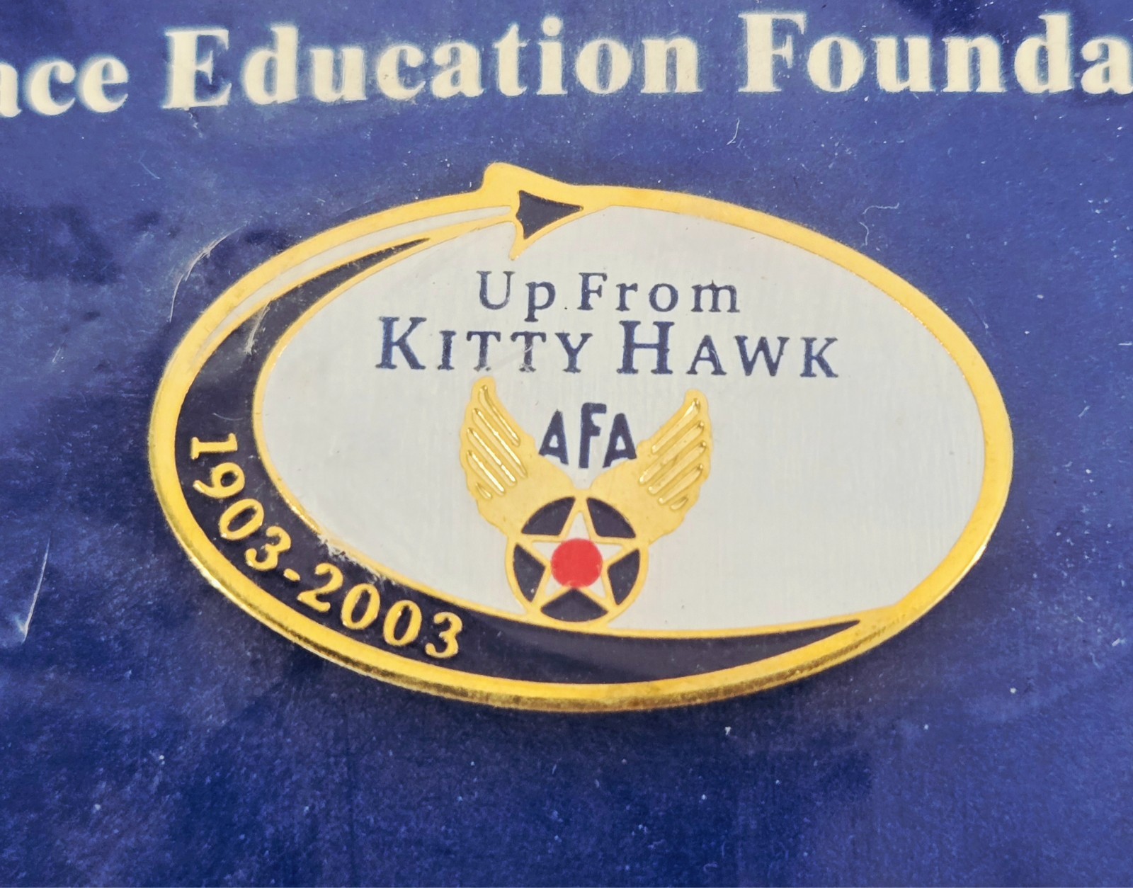 Vintage AFA 100th Anniversary Limited Edition "Up from Kitty Hawk" Pin USA NEW