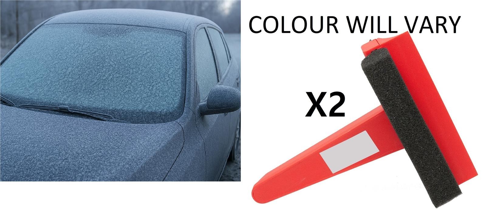 Car Van Frozen Glass Ice Snow Wiper Remover Scraper Scraping Winter Windows X2
