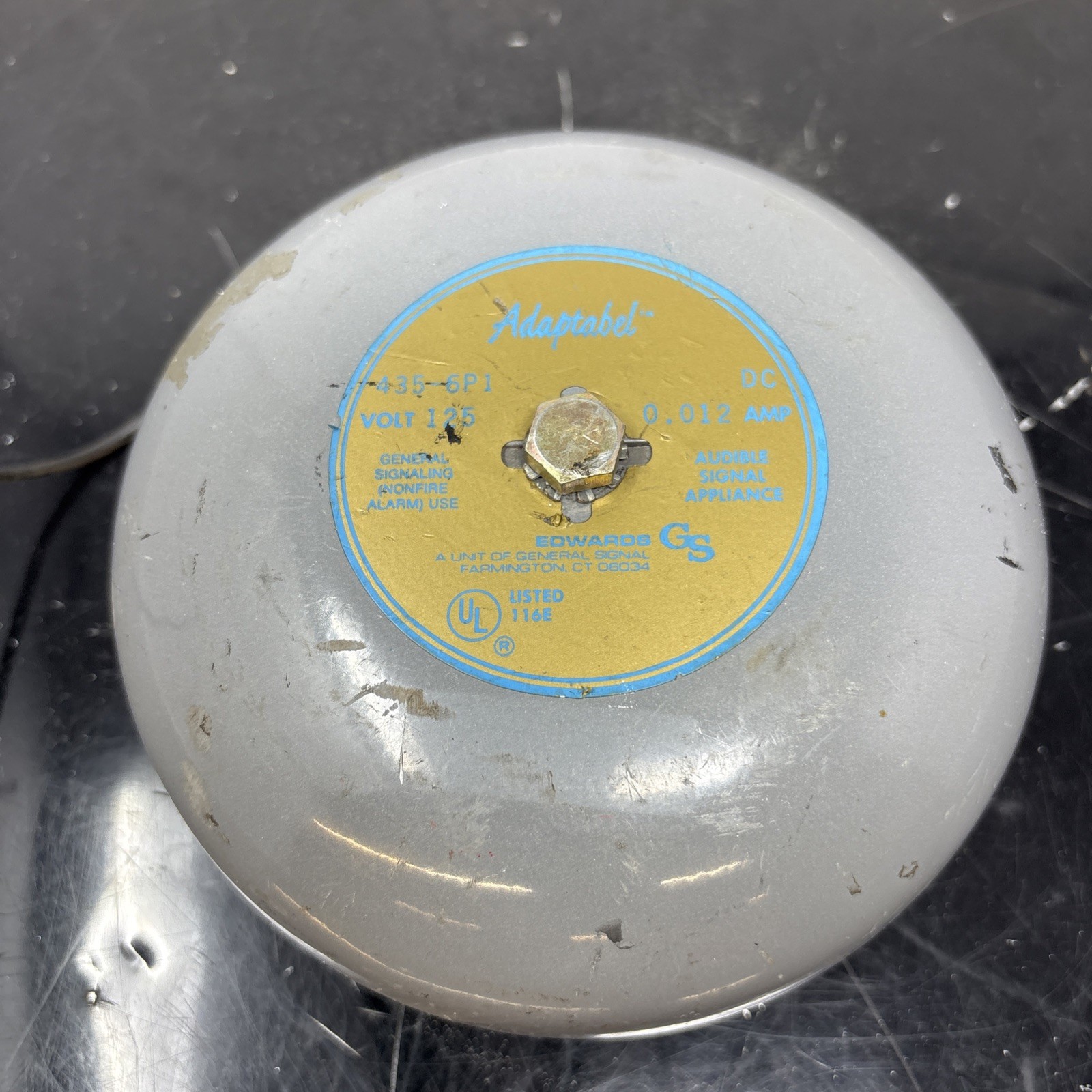 435-6P1 EDWARDS SIGNALING ADAPTABEL 6 INCH BELL 125 VDC