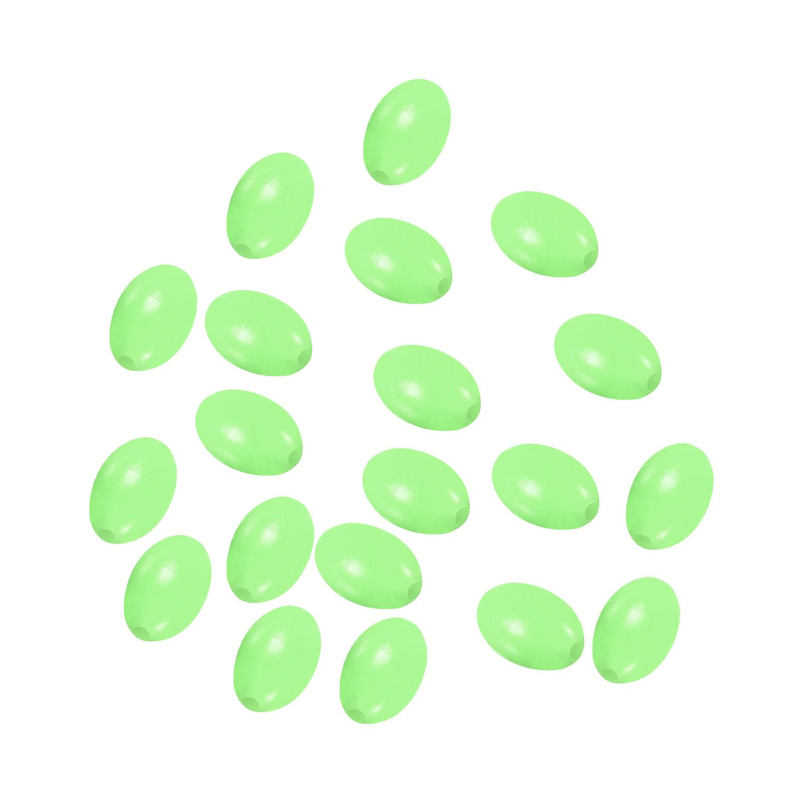 200Pcs 12x8mm Dia Oval Soft Plastic Glow Fishing Beads Tackle Tool, Green