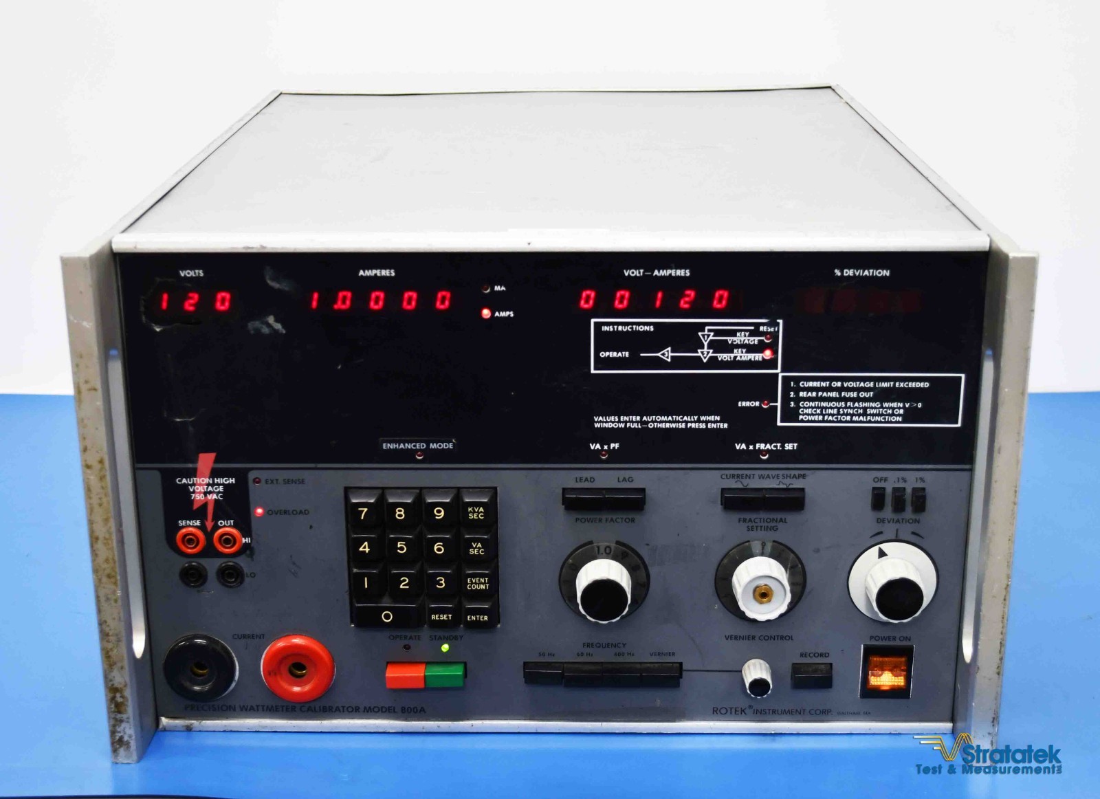 Rotek 800A Precision Wattmeter Calibrator NIST Calibrated