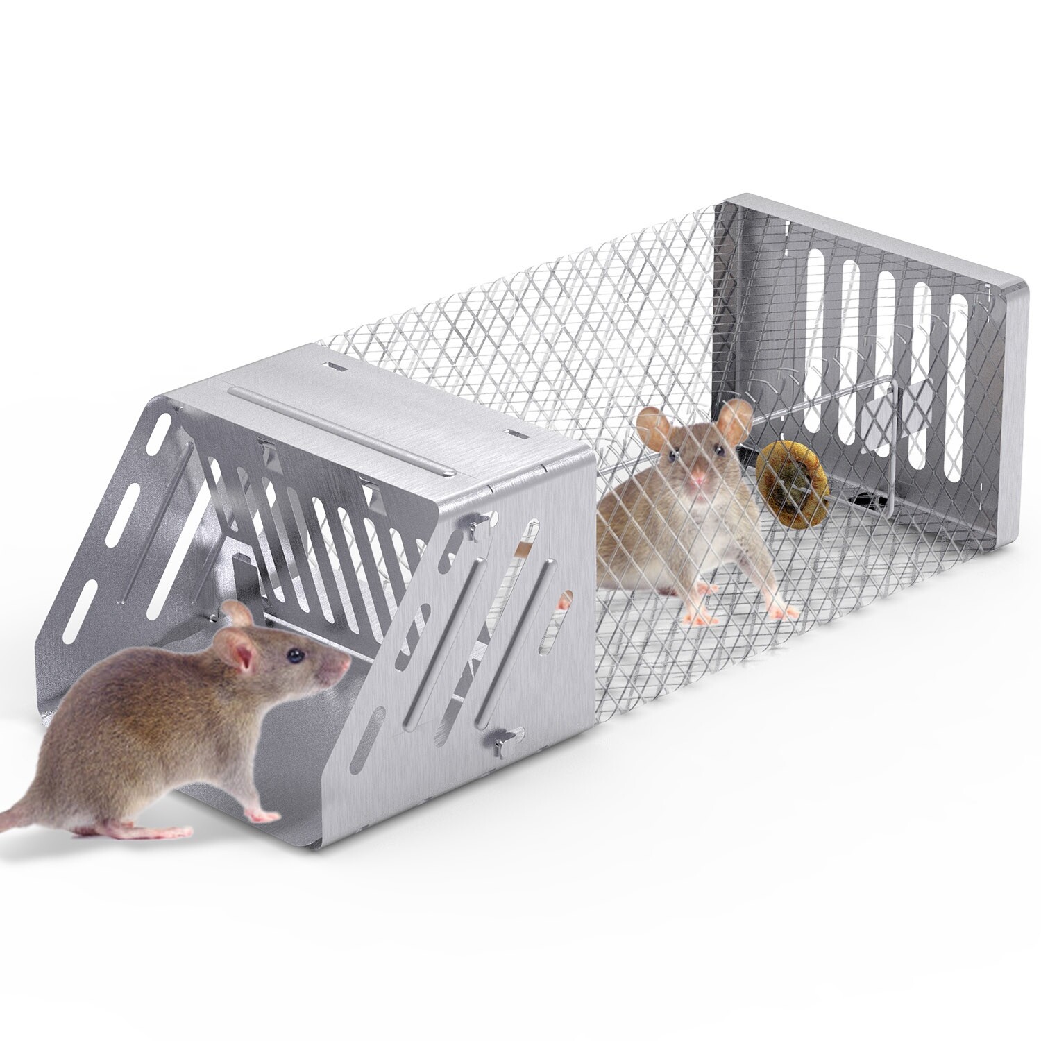 Rat Trap Single Door Mouse Cage Humane Live Animal Trap Cage Automatic Trap Cage