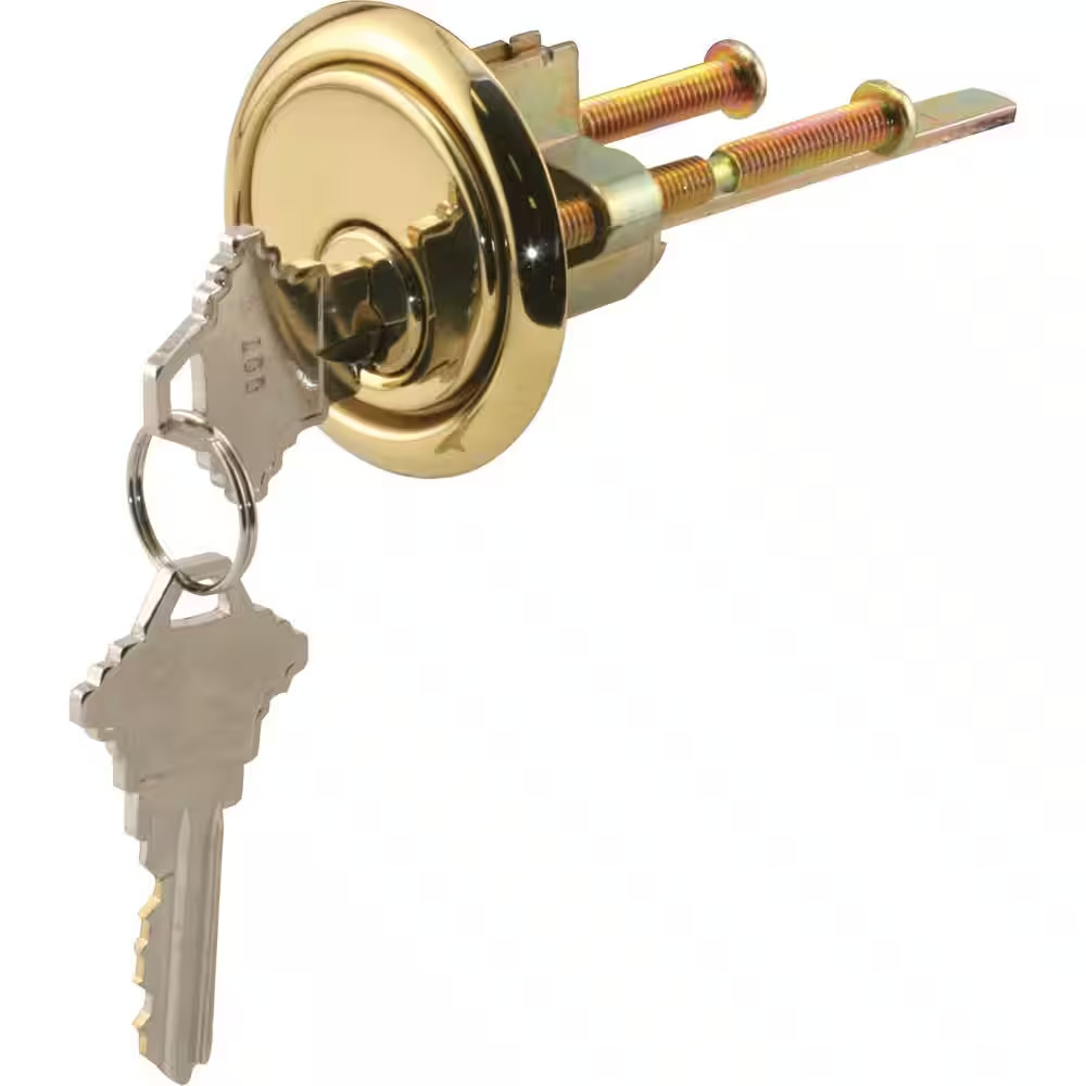 Brass Diecast, Rim Cylinder Lock with Trim Ring, 5 Pin