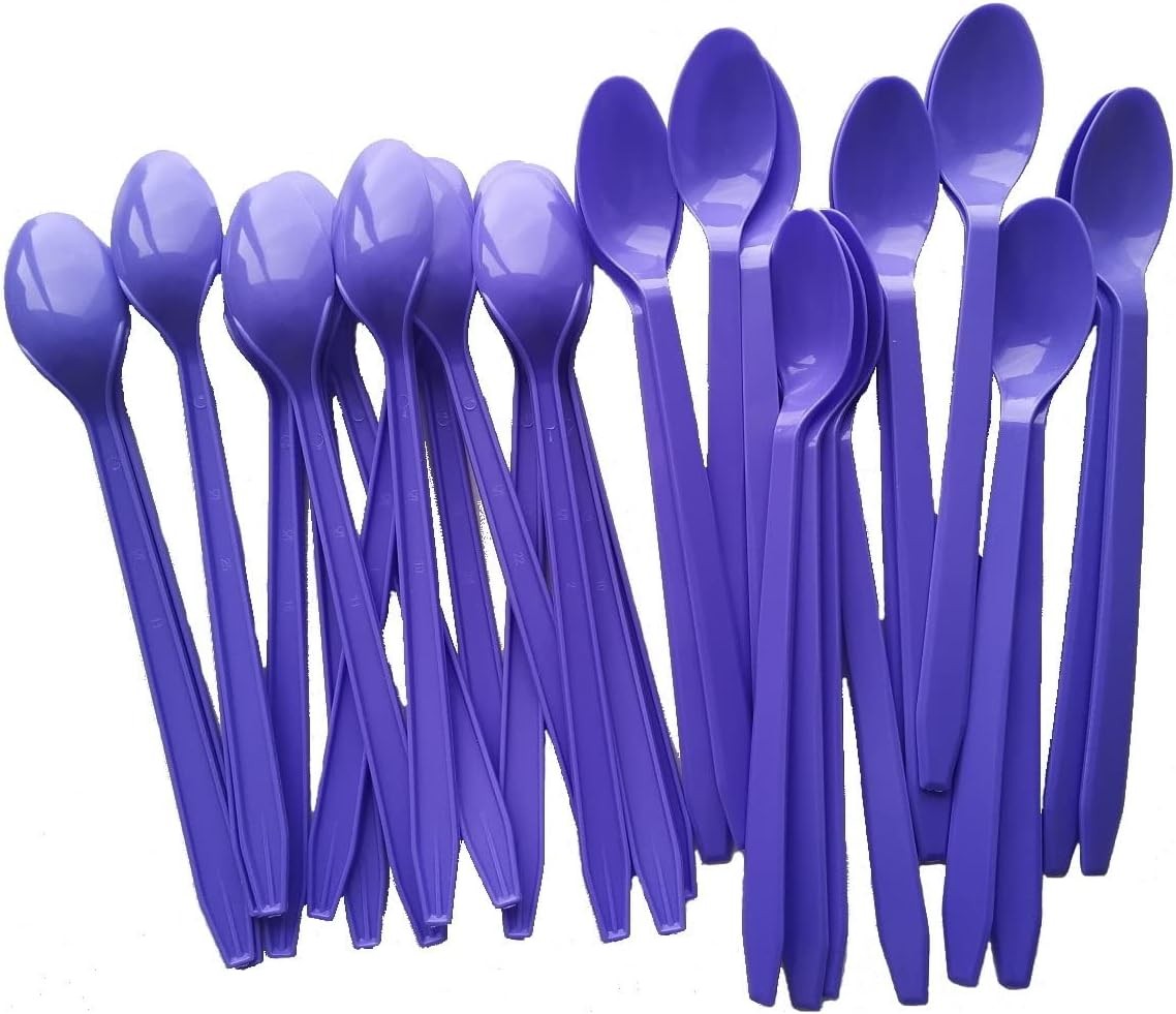 ark 50pc Extra Long Plastic ple Spoons, Ice Cre Spoons Dert