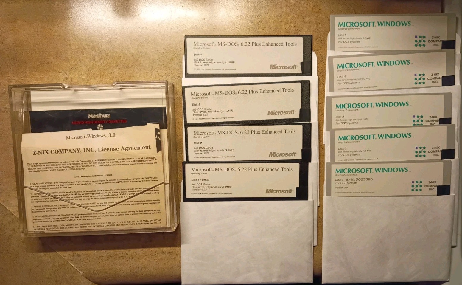 Microsoft Windows 3.0 & MS-DOS 6.22 5.25" Disks Vintage Computing Programs Lot