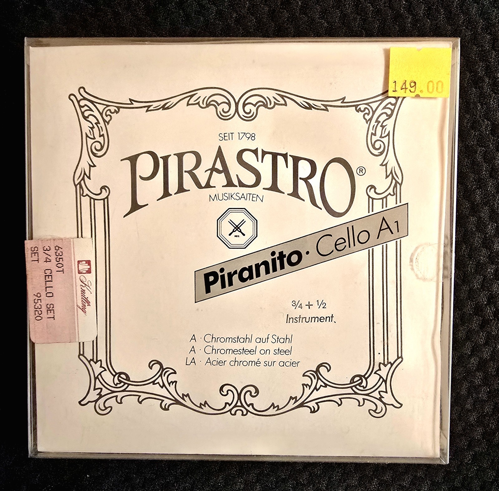 Pirastro Piranito Cello String SET for 3/4 + 1/2 Size Cello