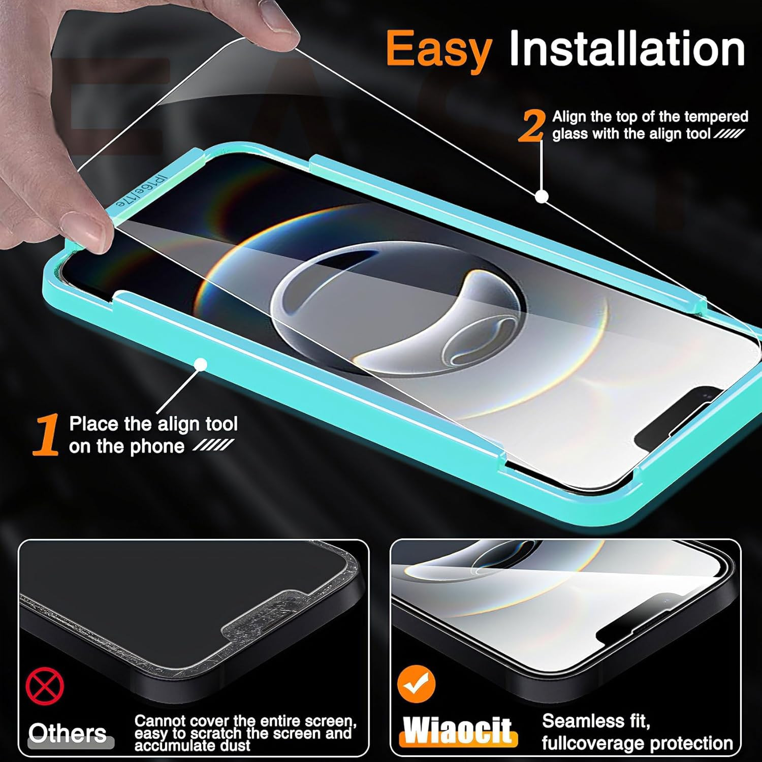 3 Pack Tempered Glass Screen Protector for Iphone 16E/Iphone 17E with 3 Pack ...