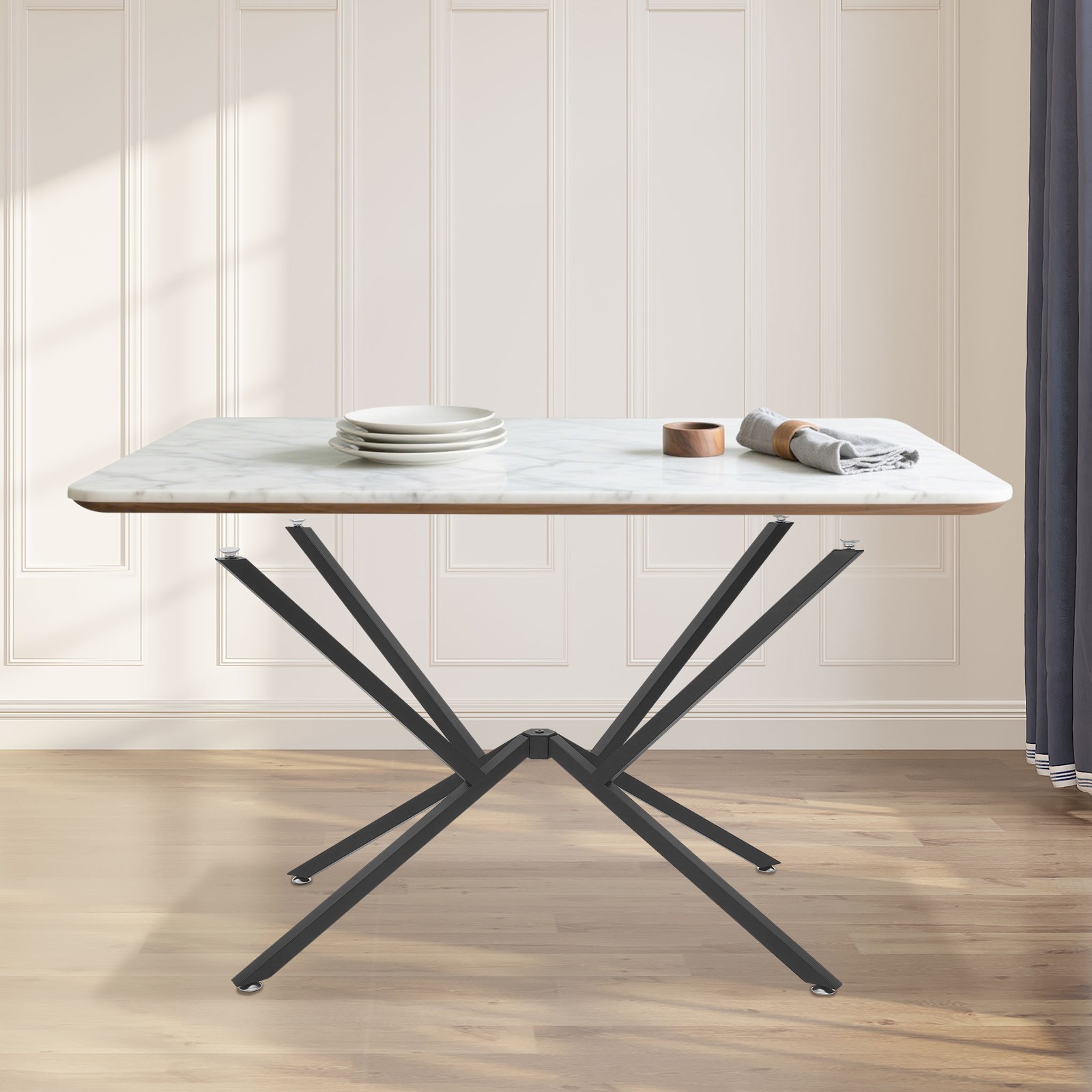 1 Set Metal Table Legs, Table Crossed-leg, Modern Table Legs W/5* Foot Pads