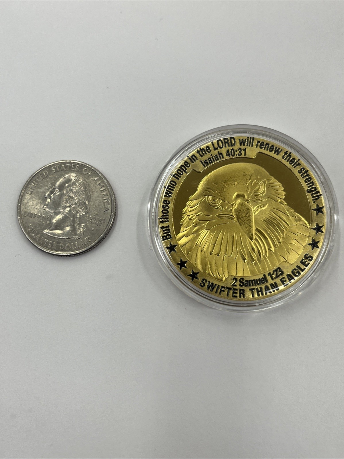 Those who hope in the lord will renew their strength samuel 1:23 eagle lion Coin