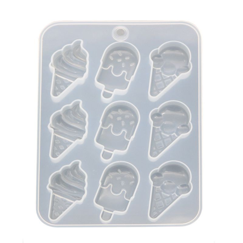 Ice Cream Silicone Molds DIY Resin Earring Dangle Jewelry Pendant Mold Nonstick