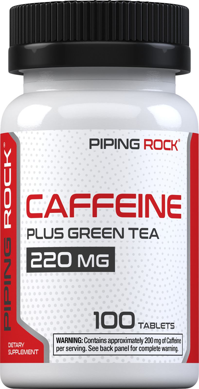 Caffeine Pills 200mg | 100 Tablets | with Green Tea Extract | by Piping Rock