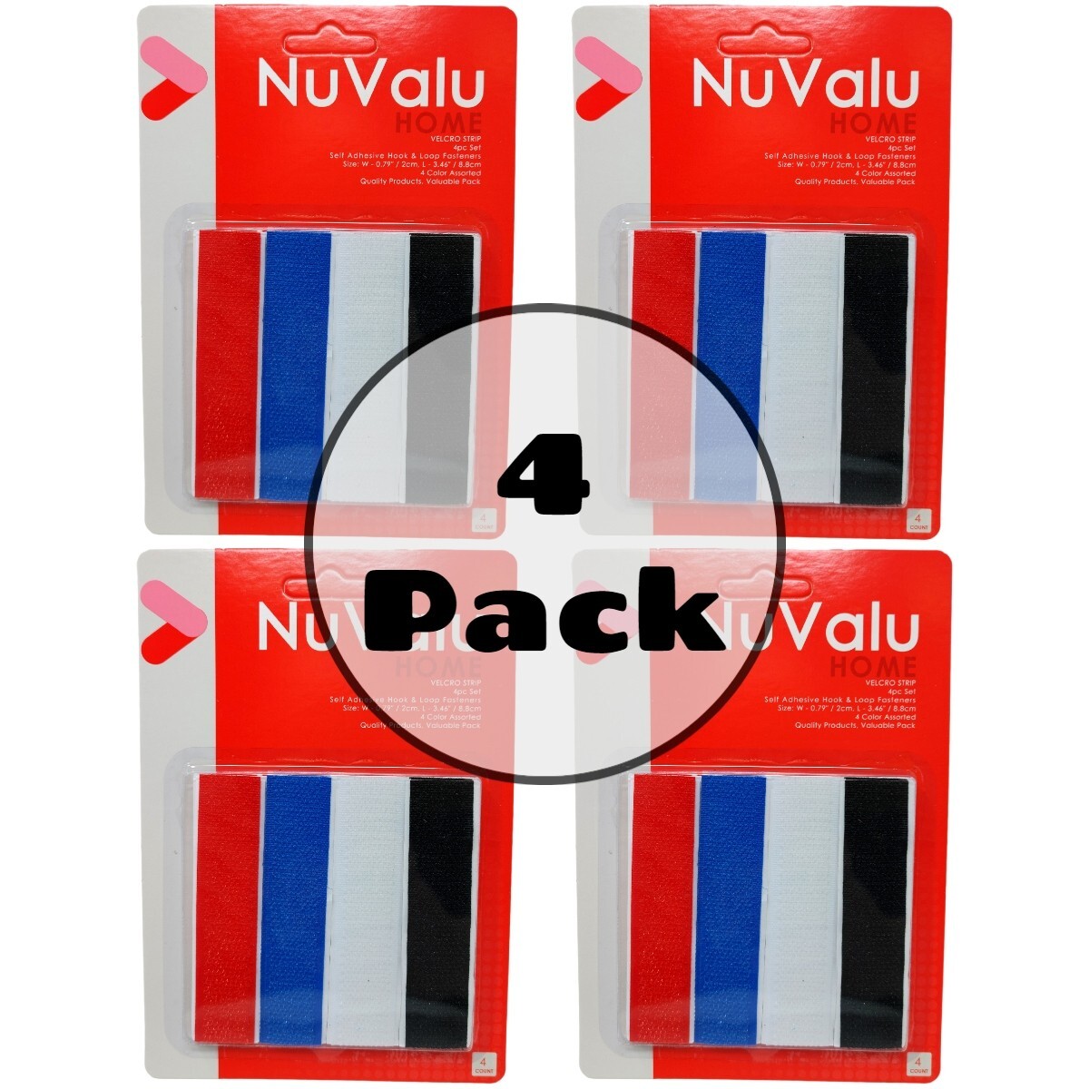 32 Qty 3.46" inch Hook and Loop Strip Adhesive Sticky Back Fastener Assort Color