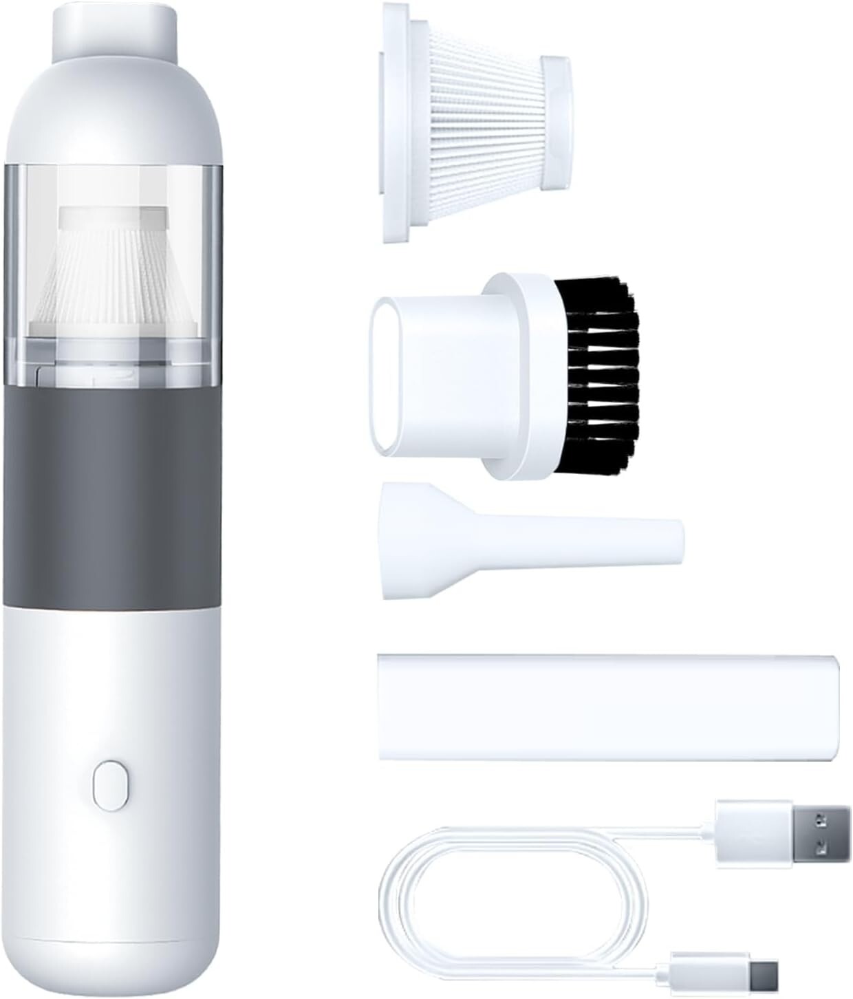 Portable Car Vacuum Cleaner Handheld Vacuum Cordless Mini Hand Held Vacuum white