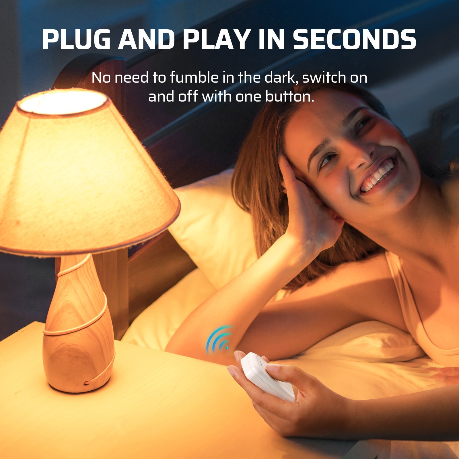 Indoor Remote Control Outlet, Wireless Remote Light Switch,15A/1875W, 100ft RF