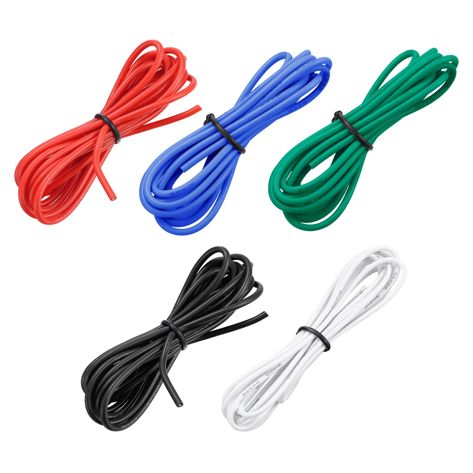 20 Gauge Silicone Wire 20AWG High Temp Wire 5 Color 1.5m/4.92ft 5pcs