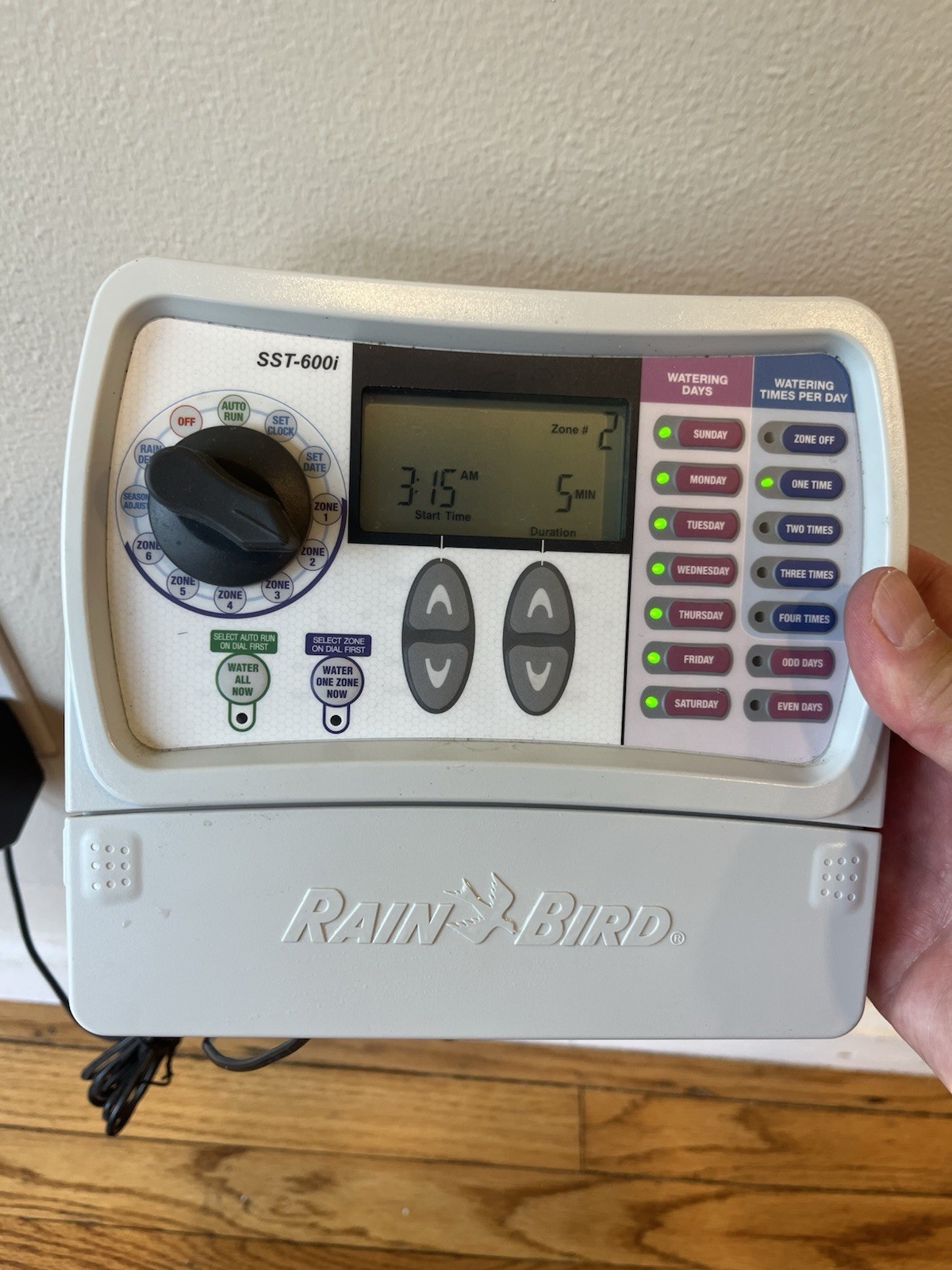 RAIN BIRD SST-600i Simple Set Indoor Sprinkler Irrigation System Timer + Power