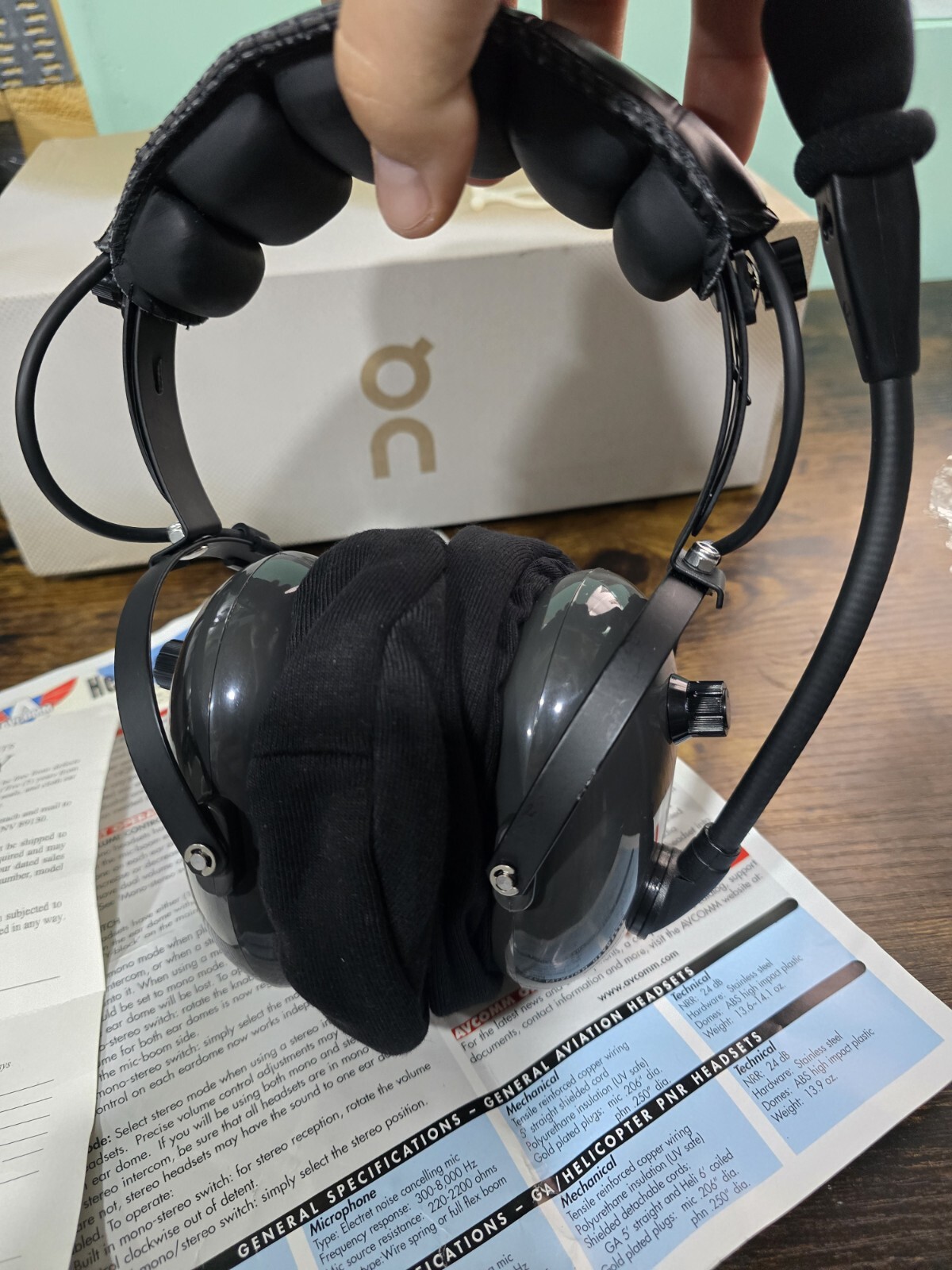 RARE AVCOMM Silver State Helicopters Aviation Headset Dual Plug.