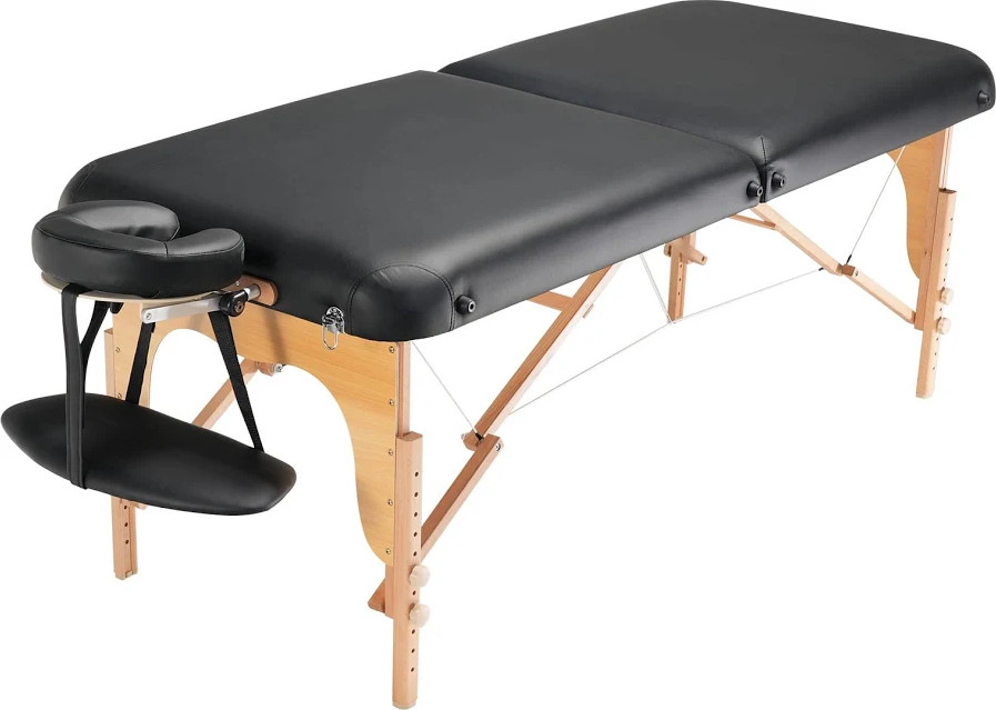 Portable Two-fold Massage Table with Wooden Feet