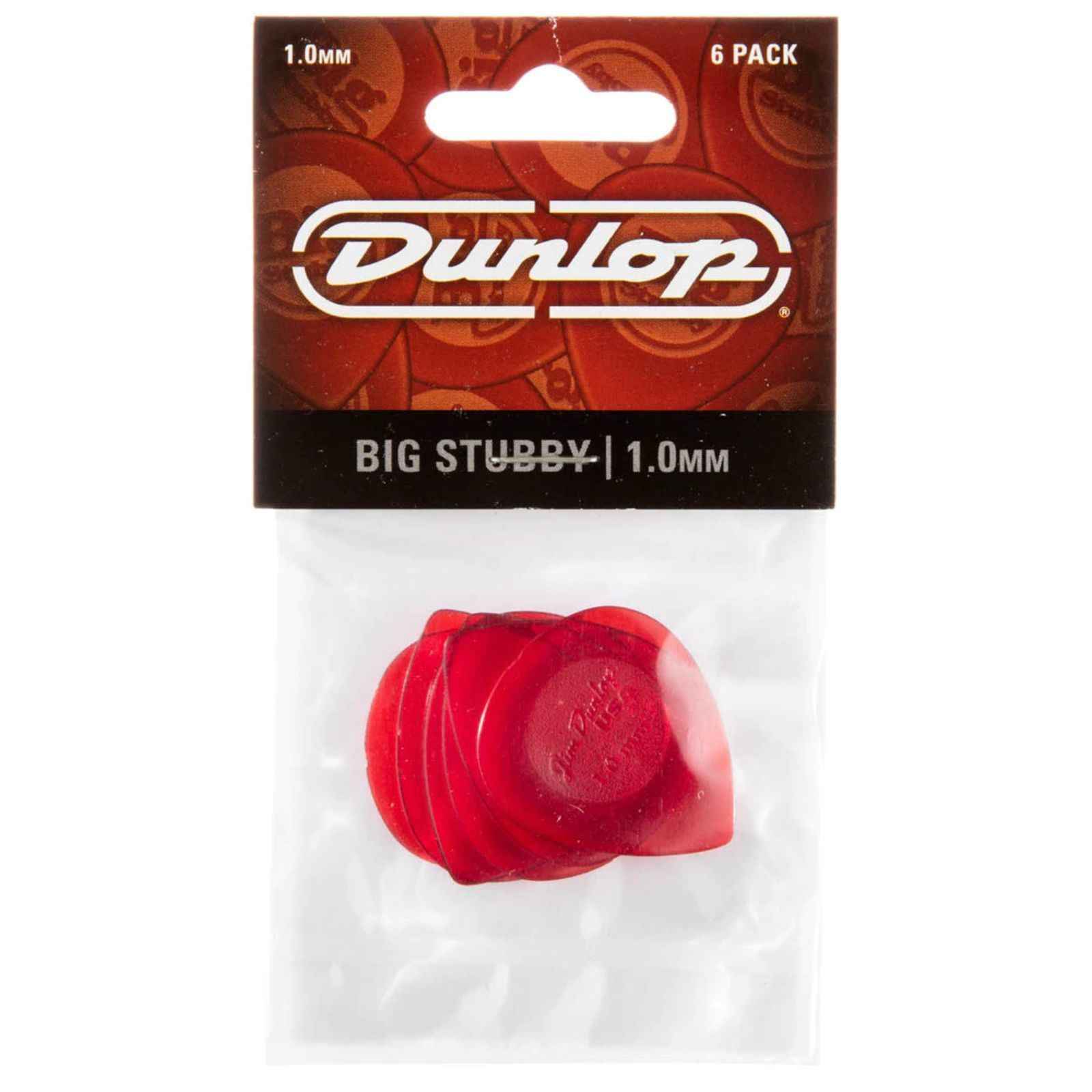 Dunlop 475P1.0 Big Stubby Guitar Picks, 1.0mm, 6-Pack