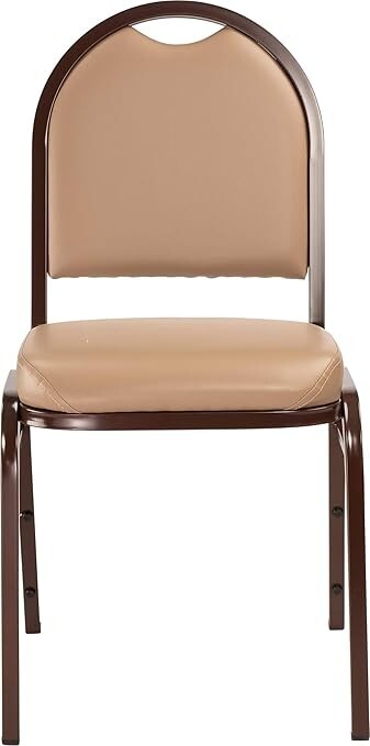 NPS Dome Back Stack Chair with Steel Mocha Frame, 300-Ib Weight Capacity