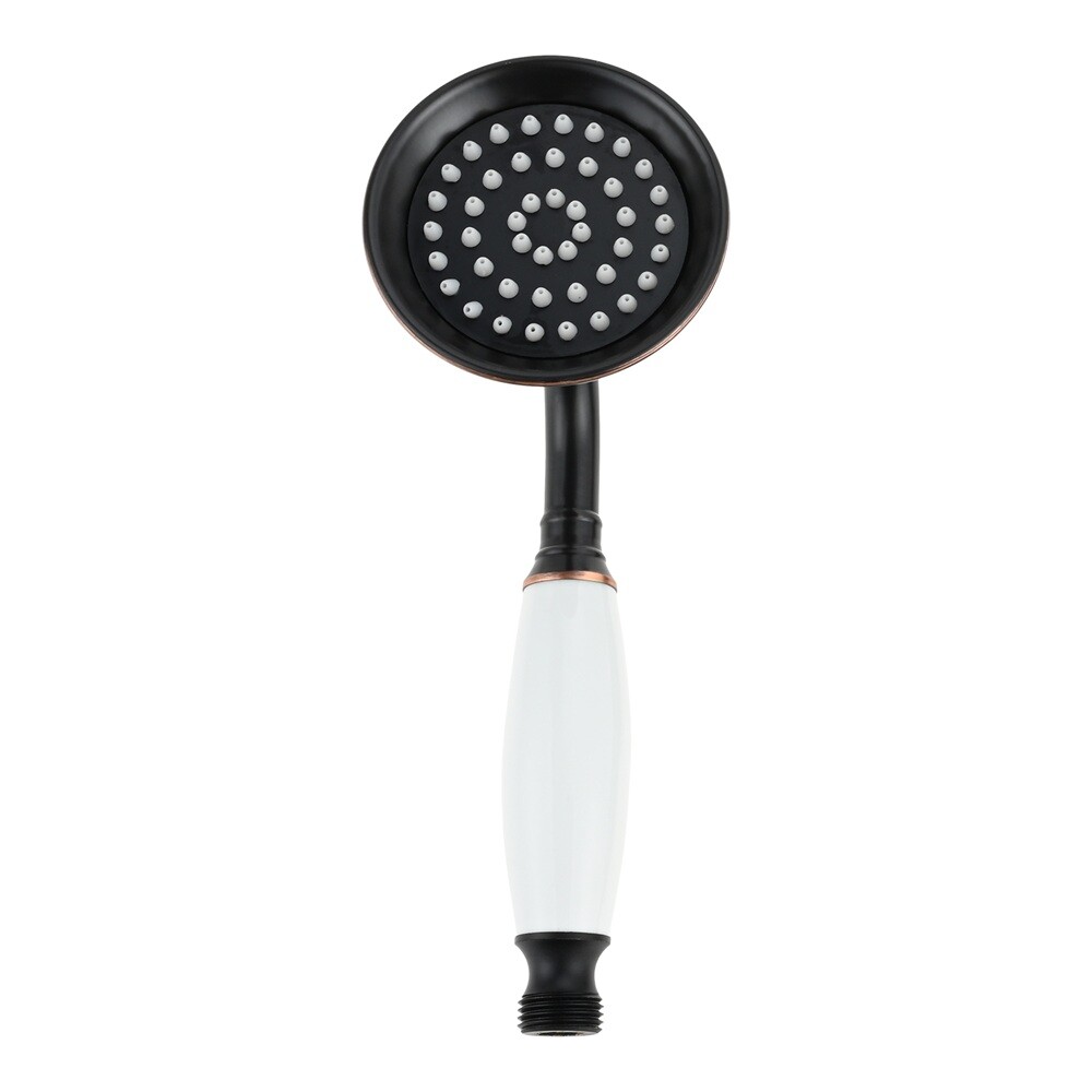 1x Handheld Shower Spray Oil Rubbed Bronze White Ceramic Handle Shower Wand Body