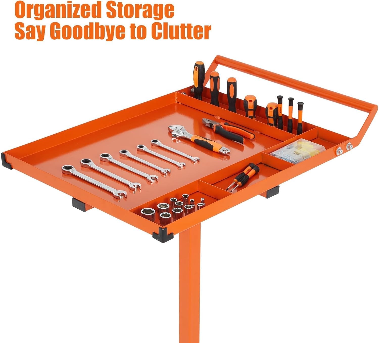 Wheels, Heavy Duty Mobile Tool Table AdjustabLE Steel Portable with Workbench