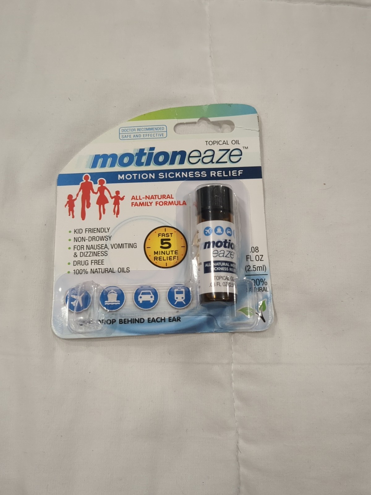 MotionEaze Motion Sickness Relief Topical Oil .08 fl oz each EXP 03/2028-New