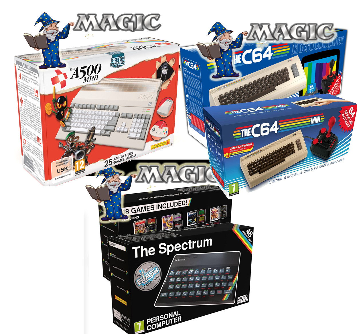 THEC64, AMIGA MINI, THE SPECTRUM ROMS with Magic Roms Wiz!