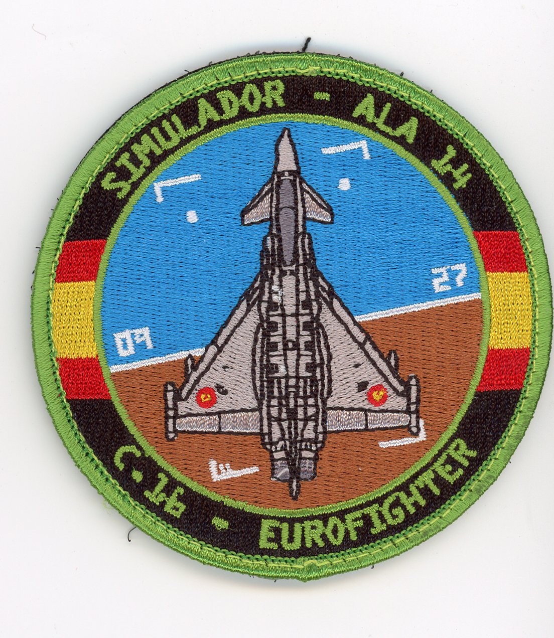 PATCH SPAIN ALBACETE AFB 14 WING  SIMULATOR EUROFIGHTER VEL BACK PARCHE