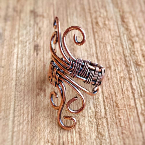 Solid Copper Minimalist Healing Handmade Unisex Ring, Heart