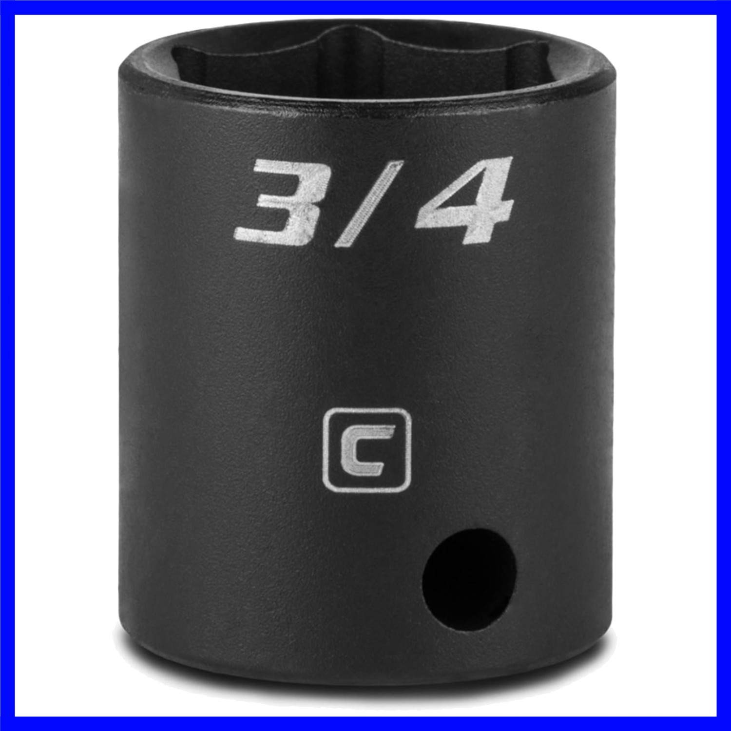 Durable 3/4-Inch Shallow Impact Socket, 3/8-Inch Drive - Chrome Molybdenum Steel