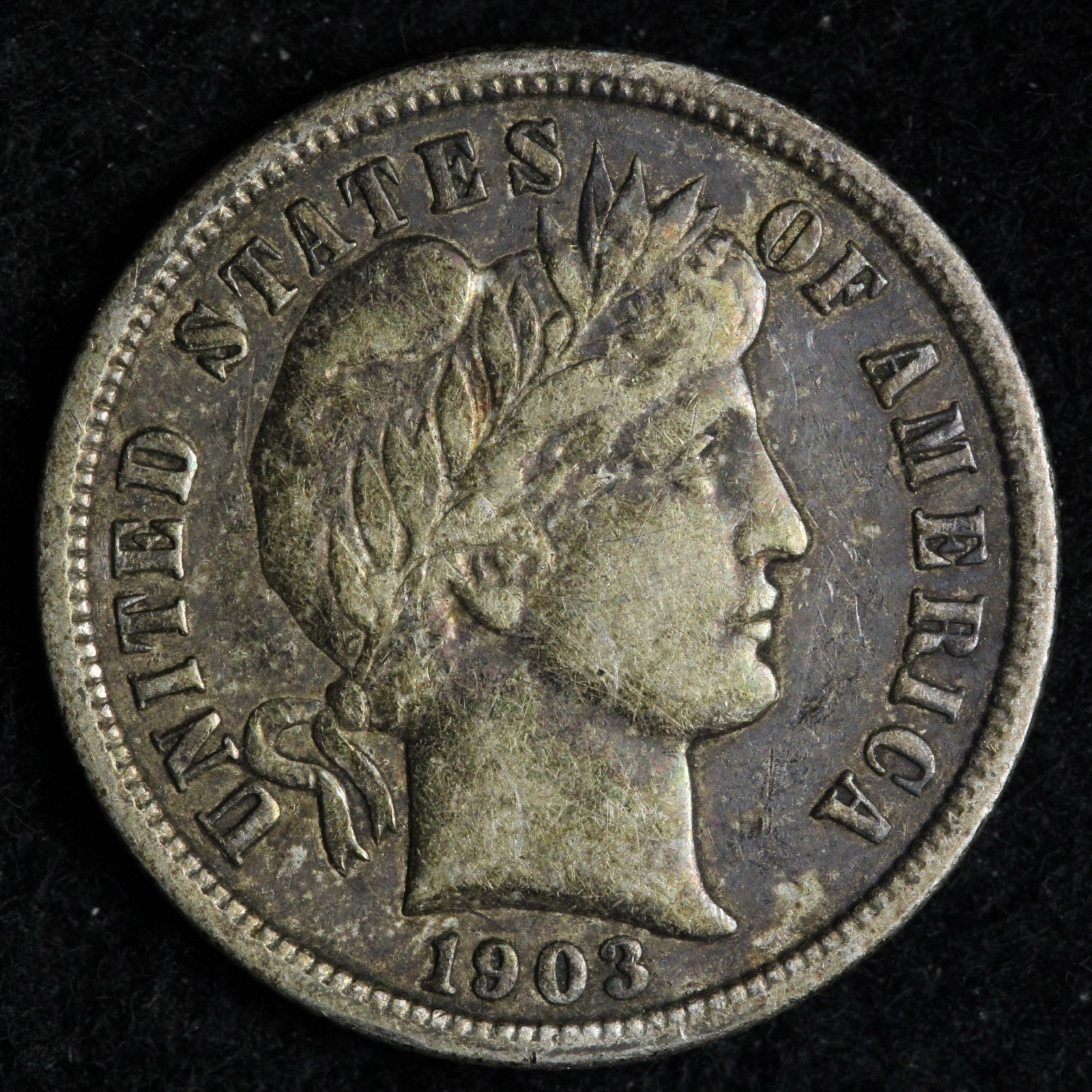 1903-O Barber Silver Dime XF+ E298 ZQM
