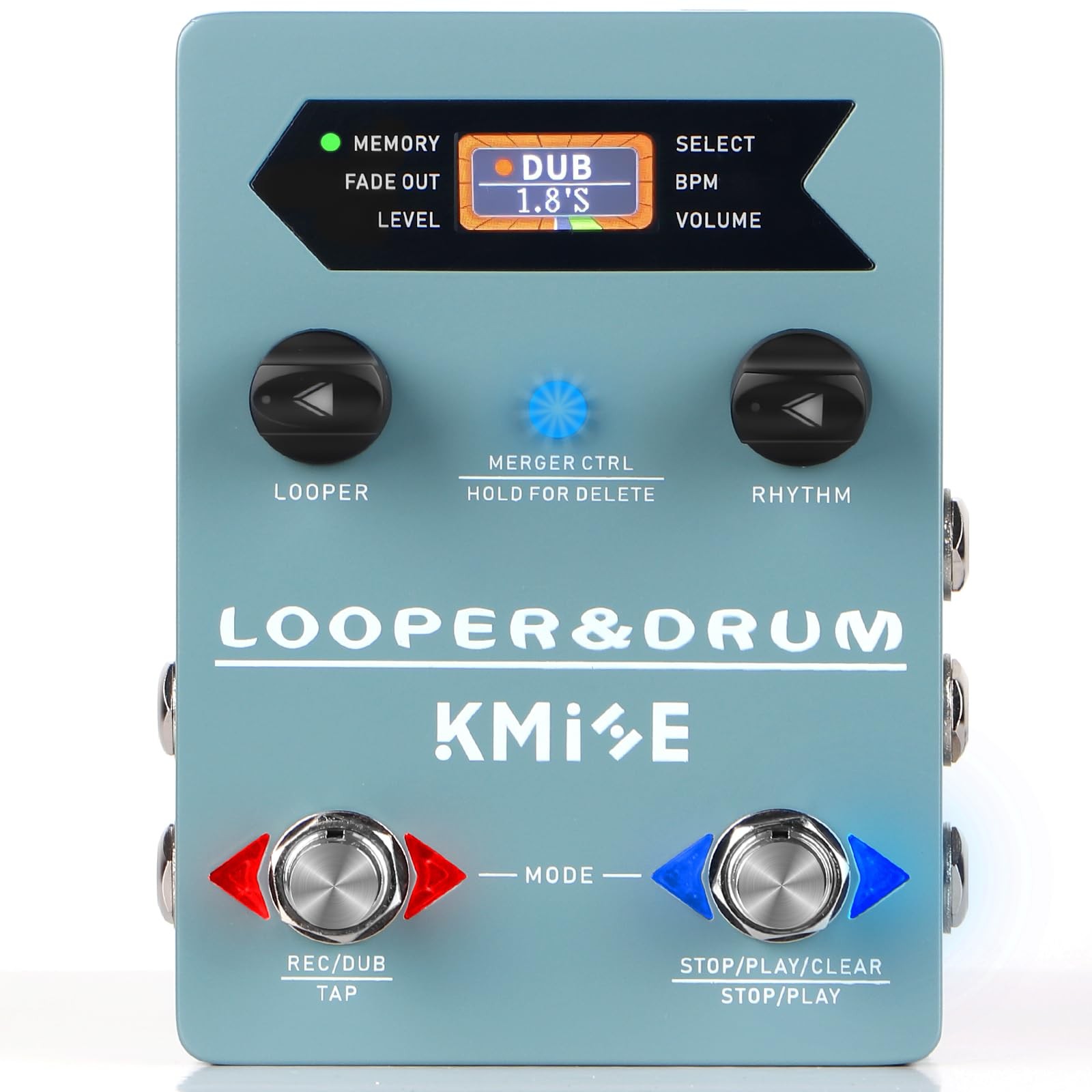 KMISE Loop Pedal & Drum Machine 2-In-1,Stereo Guitar Looper Pedal