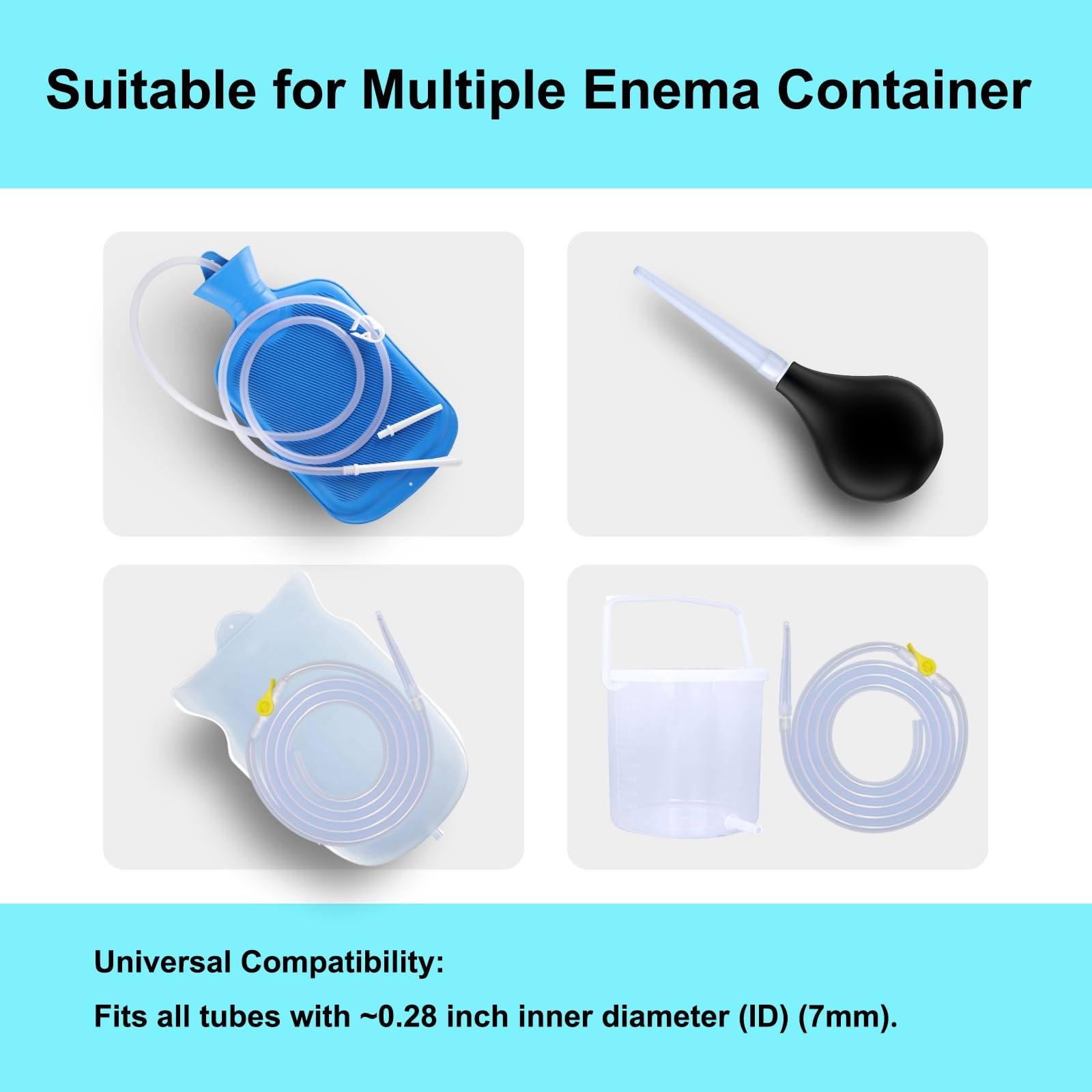 20 Pcs Enema Replacement Flexible Tips for Kit with Connectors, Clear