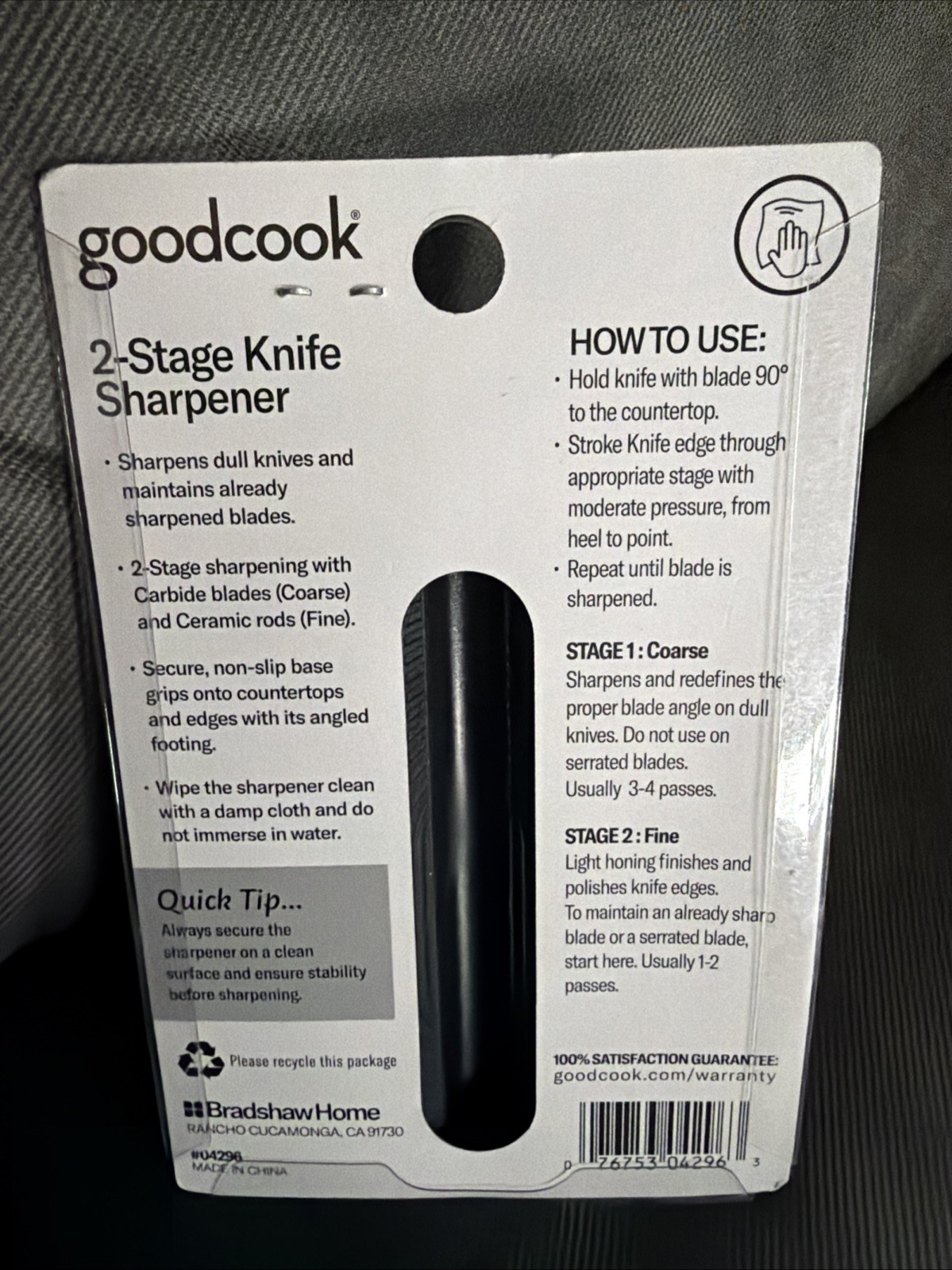 Good Cook Knife Sharpener Compact Size Kitchen Chef Accessory Mini Camp Travel