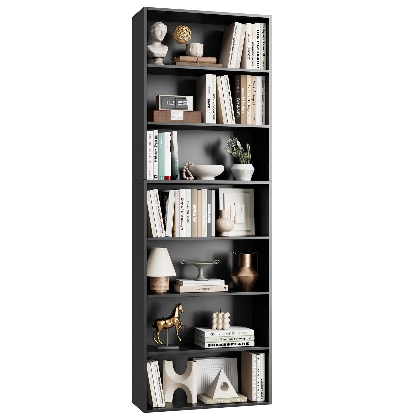 FACBOTALL 82" Tall Bookshelf, 7-Tier Open Shelves Bookcase, Freestanding Disp...